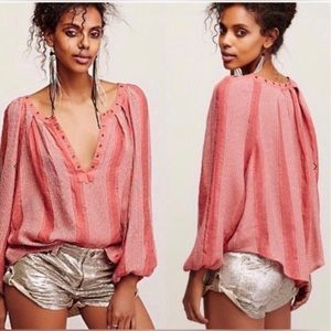 HOST PICK😍Free People Pirate Style Top Cute Coral Size XS EUC